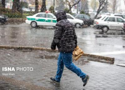 وزش باد شدید همراه با بارش برف و باران در همدان